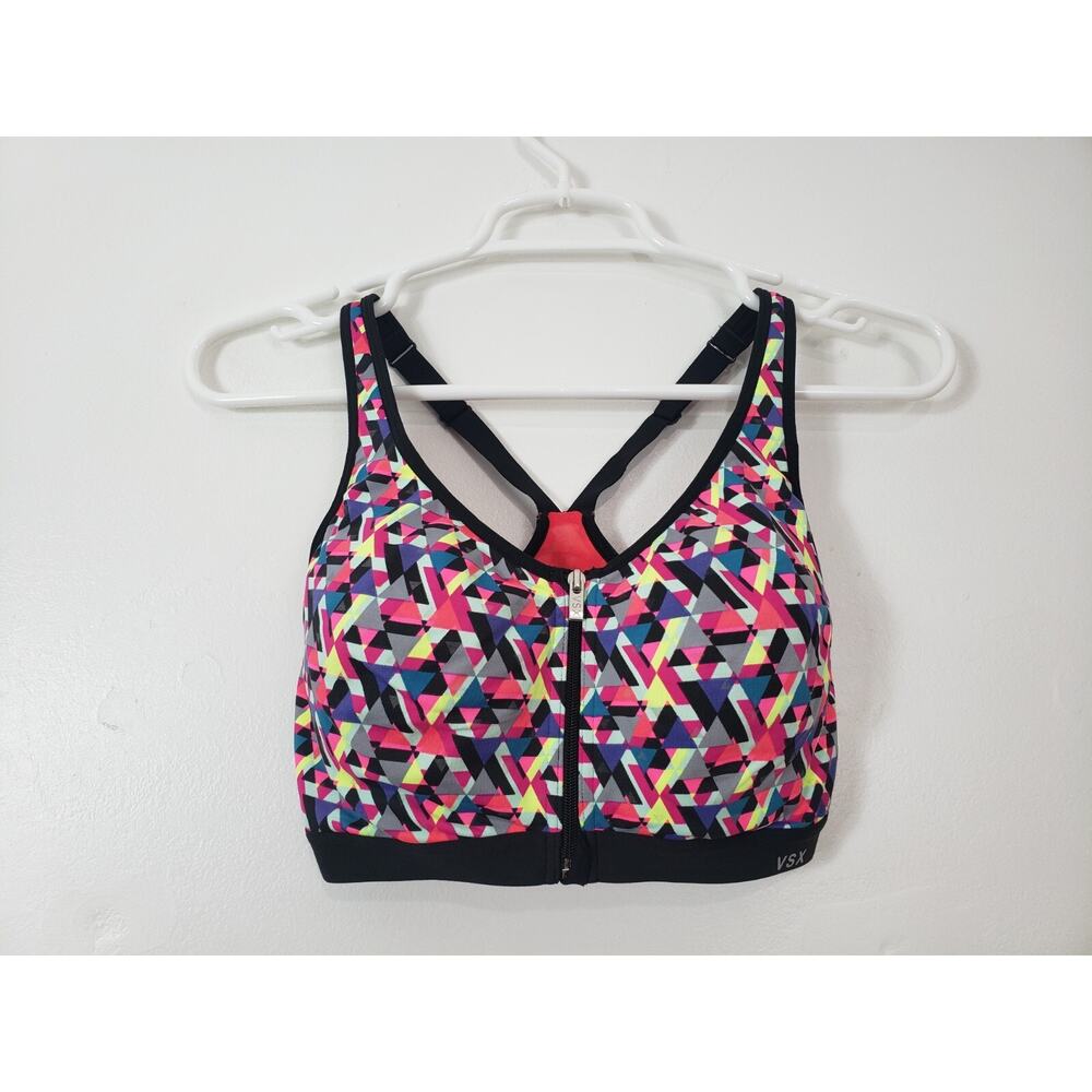 Victoria's Secret VSX Sports Bra Womens Size 32DD Racerback Front Zip